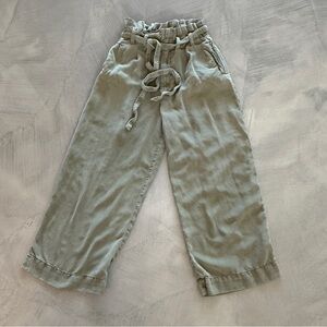 Anthropologie Soft Army Green Belted pants